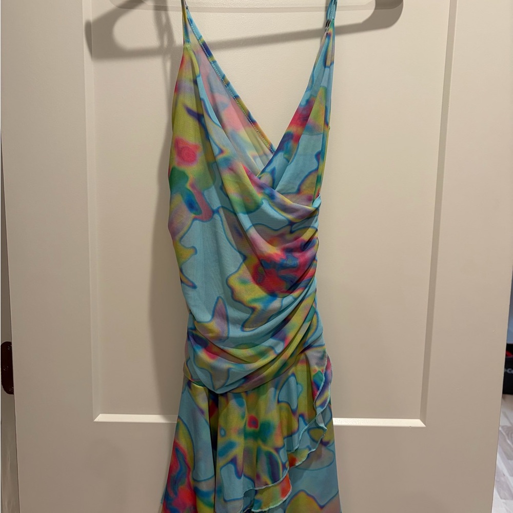 Urban Outfitters Blue and Pink Asymmetrical Dress